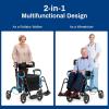 imageGoplus 2 in 1 Rollator Walker for Seniors Medical Walker with Seat Folding Transport Wheelchair Rollator with 8quot Wheels Reversible Backrest Footrests Aluminum Mobility Walking Aid BlackBlue