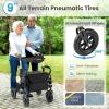 imageGoplus 2 in 1 Rollator Walker for Seniors Medical Walker with Seat Folding Transport Wheelchair Rollator with 8quot Wheels Reversible Backrest Footrests Aluminum Mobility Walking Aid BlackBlackupgraded