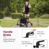 imageGoplus 2 in 1 Rollator Walker for Seniors Medical Walker with Seat Folding Transport Wheelchair Rollator with 8quot Wheels Reversible Backrest Footrests Aluminum Mobility Walking Aid BlackBlack