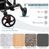 imageGoplus 2 in 1 Rollator Walkers for Seniors with Seat 8inch Wheel Medical Drive Walker Wheelchair Combo with Backrest HeightAdjustable Handle Aluminium Frame Folding Rollator Walker for AdultsBlack