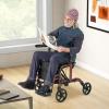 imageGoplus 2 in 1 Rollator Walkers for Seniors with Seat 8inch Wheel Medical Drive Walker Wheelchair Combo with Backrest HeightAdjustable Handle Aluminium Frame Folding Rollator Walker for AdultsRed