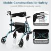 imageGoplus 2 in 1 Rollator Walkers for Seniors with Seat 8inch Wheel Medical Drive Walker Wheelchair Combo with Backrest HeightAdjustable Handle Aluminium Frame Folding Rollator Walker for AdultsBlue