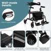 imageGoplus 2 in 1 Rollator Walkers for Seniors with Seat 8inch Wheel Medical Drive Walker Wheelchair Combo with Backrest HeightAdjustable Handle Aluminium Frame Folding Rollator Walker for AdultsBlack