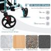 imageGoplus 2 in 1 Rollator Walkers for Seniors with Seat 8inch Wheel Medical Drive Walker Wheelchair Combo with Backrest HeightAdjustable Handle Aluminium Frame Folding Rollator Walker for AdultsBlue