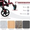 imageGoplus 2 in 1 Rollator Walkers for Seniors with Seat 8inch Wheel Medical Drive Walker Wheelchair Combo with Backrest HeightAdjustable Handle Aluminium Frame Folding Rollator Walker for AdultsRed