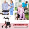 imageGoplus 2 in 1 Rollator Walkers for Seniors with Seat 8quot Wheels Medical Rolling Walker with Adjustable Handle Aluminum Folding Mobility Walking Aid for Adult ElderlyRed