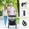 imageGoplus 2 in 1 Rollator Walkers for Seniors with Seat 8quot Wheels Medical Rolling Walker with Adjustable Handle Aluminum Folding Mobility Walking Aid for Adult ElderlyBlue