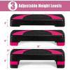 imageGoplus 31quot Aerobic Exercise Stepper Deck Adjustable Fitness Workout Step Platform Trainer with Risers 468Levels HeightAdjustable for Home Gym and OfficeBlackPink