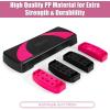 imageGoplus 31quot Aerobic Exercise Stepper Deck Adjustable Fitness Workout Step Platform Trainer with Risers 468Levels HeightAdjustable for Home Gym and OfficeBlackPink
