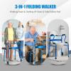 imageGoplus 3in1 StandAssist Folding Walker with 5quot Wheels Heavy Duty Walking Mobility Aid Supports up to 440lbs Can be Used as Toilet Safety Rail Narrow Drive Walkers for Seniors Elderly AdultBlue