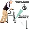 imageGoplus 3in1 StandAssist Folding Walker with 5quot Wheels Heavy Duty Walking Mobility Aid Supports up to 440lbs Can be Used as Toilet Safety Rail Narrow Drive Walkers for Seniors Elderly AdultGrey