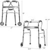 imageGoplus 3in1 StandAssist Folding Walker with 5quot Wheels Heavy Duty Walking Mobility Aid Supports up to 440lbs Can be Used as Toilet Safety Rail Narrow Drive Walkers for Seniors Elderly AdultGrey