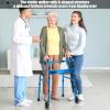 imageGoplus 3in1 StandAssist Folding Walker with 5quot Wheels Heavy Duty Walking Mobility Aid Supports up to 440lbs Can be Used as Toilet Safety Rail Narrow Drive Walkers for Seniors Elderly AdultBlue