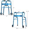 imageGoplus 3in1 StandAssist Folding Walker with 5quot Wheels Heavy Duty Walking Mobility Aid Supports up to 440lbs Can be Used as Toilet Safety Rail Narrow Drive Walkers for Seniors Elderly AdultBlue