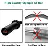 imageGoplus 400Lbs Olympic EZ Curl Bar for Strength Training 48 Solid Steel Barbell Weight Lifting Bar Home Gym Equipment with Copper Sleeve and Bearing ConnectionBlack