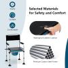imageGoplus 4in1 Folding Bedside Commode 440lbs Commode Chair for Toilet with Arms Padded Seat Height Adjustable Bedside Toilet Shower Chair Adult Potty Chair for Seniors Elderly Disabled Bariatric