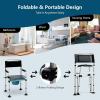 imageGoplus 4in1 Folding Bedside Commode 440lbs Commode Chair for Toilet with Arms Padded Seat Height Adjustable Bedside Toilet Shower Chair Adult Potty Chair for Seniors Elderly Disabled Bariatric