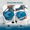 imageGoplus 4in1 Folding Bedside Commode 440lbs Commode Chair for Toilet with Arms Padded Seat Height Adjustable Bedside Toilet Shower Chair Adult Potty Chair for Seniors Elderly Disabled Bariatric