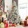 imageGoplus 6ft Snow Flocked Christmas Tree Artificial Hinged Xmas Pine Tree w 652 Glitter Branches Pine Cone ampamp Red Berries Frosty Tree for Indoor Holiday Festival Decoration8 FT