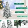 imageGoplus 6ft Snow Flocked Christmas Tree Artificial Hinged Xmas Pine Tree w 652 Glitter Branches Pine Cone ampamp Red Berries Frosty Tree for Indoor Holiday Festival Decoration6 FT