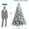 imageGoplus 6ft Snow Flocked Christmas Tree Artificial Hinged Xmas Pine Tree w 652 Glitter Branches Pine Cone ampamp Red Berries Frosty Tree for Indoor Holiday Festival Decoration8 FT