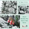 imageGoplus 6ft Snow Flocked Christmas Tree Artificial Hinged Xmas Pine Tree w 652 Glitter Branches Pine Cone ampamp Red Berries Frosty Tree for Indoor Holiday Festival Decoration6 FT