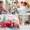 imageGoplus 6ft Snow Flocked Christmas Tree Artificial Hinged Xmas Pine Tree w 652 Glitter Branches Pine Cone ampamp Red Berries Frosty Tree for Indoor Holiday Festival Decoration8 FT