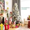 imageGoplus 6ft Snow Flocked Christmas Tree Artificial Hinged Xmas Pine Tree w 652 Glitter Branches Pine Cone ampamp Red Berries Frosty Tree for Indoor Holiday Festival Decoration6 FT