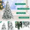 imageGoplus 6ft Snow Flocked Christmas Tree Artificial Hinged Xmas Pine Tree w 652 Glitter Branches Pine Cone ampamp Red Berries Frosty Tree for Indoor Holiday Festival Decoration8 FT