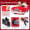imageGoplus 77 FT Long Christmas Inflatables Lighted Xmas Inflatable Santa Claus ampamp Reindeer Driving Red Car Gift Boxes Water Bags ampamp Ground Stake Outdoor Indoor Christmas Decoration for Party Yard Lawn