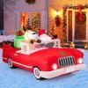 imageGoplus 77 FT Long Christmas Inflatables Lighted Xmas Inflatable Santa Claus ampamp Reindeer Driving Red Car Gift Boxes Water Bags ampamp Ground Stake Outdoor Indoor Christmas Decoration for Party Yard Lawn