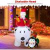 imageGoplus 7FT Christmas Inflatables LED Lighted Xmas Inflatable Polar Bear with Shaking Head Santa ampamp Penguin Outdoor Indoor Blow Up Christmas Decoration with Water Bags Ground Stakes for Yard Garden