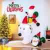 imageGoplus 7FT Christmas Inflatables LED Lighted Xmas Inflatable Polar Bear with Shaking Head Santa ampamp Penguin Outdoor Indoor Blow Up Christmas Decoration with Water Bags Ground Stakes for Yard Garden