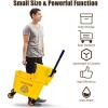 imageGoplus Commercial Mop Bucket Side Press Wringer Cleaning Caddy with 35 Quart Larger Capacity Yellow1 Count Pack of 1