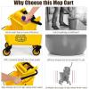 imageGoplus Commercial Mop Bucket Side Press Wringer Cleaning Caddy with 35 Quart Larger Capacity Yellow1 Count Pack of 1