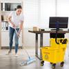 imageGoplus Commercial Mop Bucket Side Press Wringer Cleaning Caddy with 35 Quart Larger Capacity Yellow1 Count Pack of 1