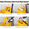 imageGoplus Commercial Mop Bucket Side Press Wringer Cleaning Caddy with 35 Quart Larger Capacity Yellow1 Count Pack of 1