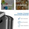 imageGoplus Dual Trash Can 60 Liter 2x30L 16 Gallon Stainless Steel Step Trash Can Rectangular Garbage Bin with Inner Buckets and Hinged Lids Suit for Kitchen Office Home UseBlackBlack