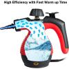 imageGoplus Handheld Pressurized Steam Cleaner with 9 Piece Accessories Multipurpose Steamer wSafety Lock for Carpet Curtain Car Seat 1050W Portable Upholstery Steamer for Home Kitchen BathroomYellowRed