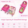 imageGoplus Kids Luggage Set 12quot ampamp 18quot Kids Carry On Luggage Set Multidirectional Wheels Suitcase Large Capacity Rolling Trolley Suitcase Gift for Boys and Girls Toddlers Children TravelPink