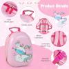 imageGoplus Kids Luggage Set 12quot ampamp 18quot Kids Carry On Luggage Set Multidirectional Wheels Suitcase Large Capacity Rolling Trolley Suitcase Gift for Boys and Girls Toddlers Children TravelPink