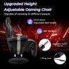 imageGoplus Massage Gaming Chair Racing Style Gaming Recliner wAdjustable Backrest and Footrest Ergonomic High Back PU Leather Computer Office Chair Swivel Game Chair wCup Holder and Side PouchGrey