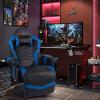 imageGoplus Massage Gaming Chair Racing Style Gaming Recliner wAdjustable Backrest and Footrest Ergonomic High Back PU Leather Computer Office Chair Swivel Game Chair wCup Holder and Side PouchBlue