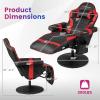 imageGoplus Massage Gaming Chair Racing Style Gaming Recliner wAdjustable Backrest and Footrest Ergonomic High Back PU Leather Computer Office Chair Swivel Game Chair wCup Holder and Side PouchRed