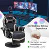 imageGoplus Massage Gaming Chair Racing Style Gaming Recliner wAdjustable Backrest and Footrest Ergonomic High Back PU Leather Computer Office Chair Swivel Game Chair wCup Holder and Side PouchGrey