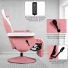 imageGoplus Massage Gaming Chair Racing Style Gaming Recliner wAdjustable Backrest and Footrest Ergonomic High Back PU Leather Computer Office Chair Swivel Game Chair wCup Holder and Side PouchPink