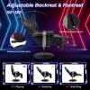 imageGoplus Massage Gaming Chair Racing Style Gaming Recliner wAdjustable Backrest and Footrest Ergonomic High Back PU Leather Computer Office Chair Swivel Game Chair wCup Holder and Side PouchGrey