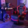 imageGoplus Massage Gaming Chair Racing Style Gaming Recliner wAdjustable Backrest and Footrest Ergonomic High Back PU Leather Computer Office Chair Swivel Game Chair wCup Holder and Side PouchRed