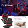 imageGoplus Massage Gaming Chair Racing Style Gaming Recliner wAdjustable Backrest and Footrest Ergonomic High Back PU Leather Computer Office Chair Swivel Game Chair wCup Holder and Side PouchRed