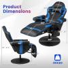imageGoplus Massage Gaming Chair Racing Style Gaming Recliner wAdjustable Backrest and Footrest Ergonomic High Back PU Leather Computer Office Chair Swivel Game Chair wCup Holder and Side PouchBlue